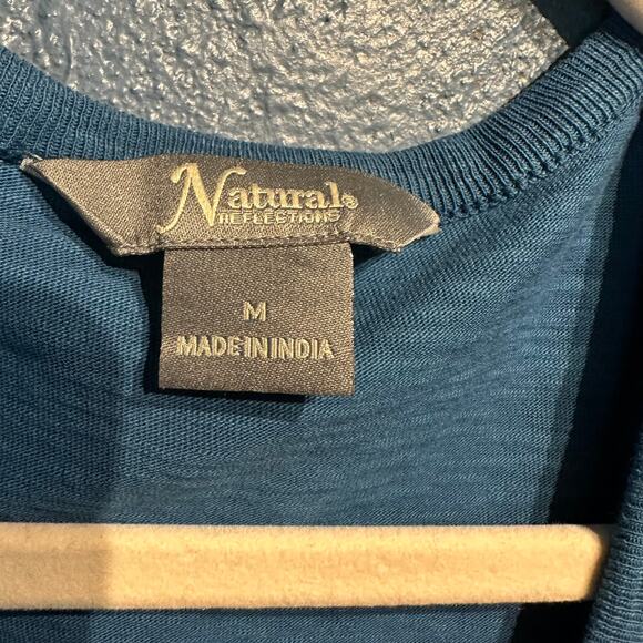 Natural Reflections Medium Tie Dyed Midi Dress 100% Cotton Ombre Scoop Hem Boho - Picture 4 of 6